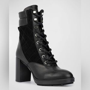 Aquatalia Iole Suede Quilted Combat & Lace-up Boots 9.5 NWT Water Resistant
